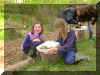 Georgia and Fiona pond dipping