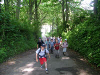 Levi speeding ahead up the steep hill