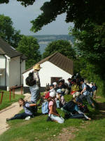 Having a rest at the top of the hill before the golf course